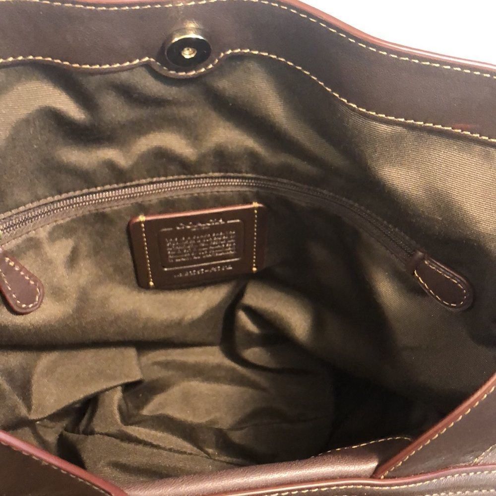 Coach LEXI Shoulder Bag Leather/Signature Jacquard 13" L X 10 3/4" H X 4" - Picture 8 of 12